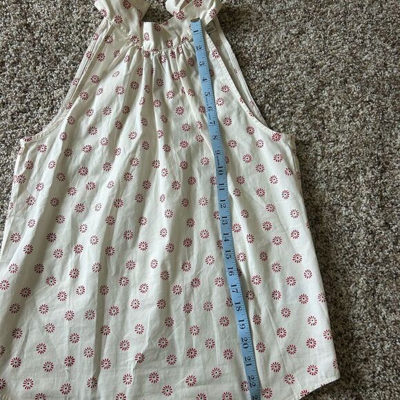 J. By J Crew Women’s Off White with Red Halter Top with Tie Neck Cotton Size 0 - Picture 7 of 11